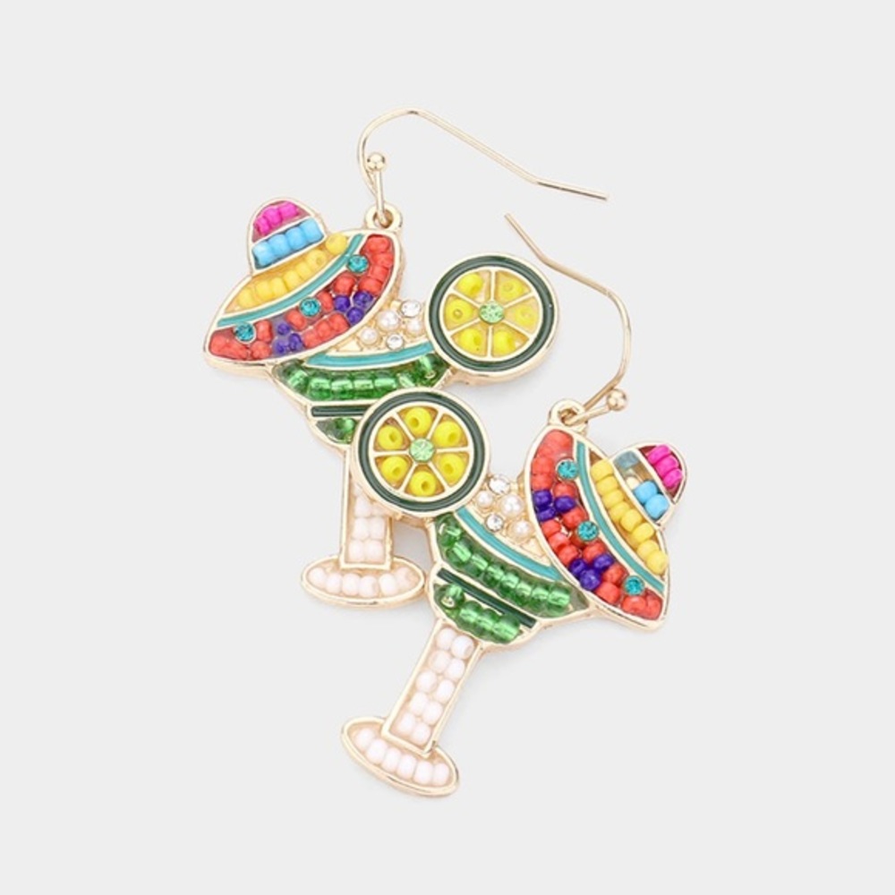 Colorful beaded cocktail earrings